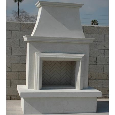 AMERICAN FYRE DESIGNS 140-11-A-WC-RBC 96 INCH VENT-FREE FREE-STANDING OUTDOOR CONTRACTOR'S MODEL FIREPLACE - WHITE CONCRETE