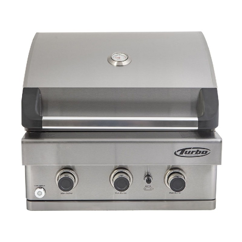 BARBEQUES GALORE 368470 TURBO 26 1/2 INCH BUILT-IN STAINLESS STEEL LIQUID PROPANE GAS BBQ GRILL