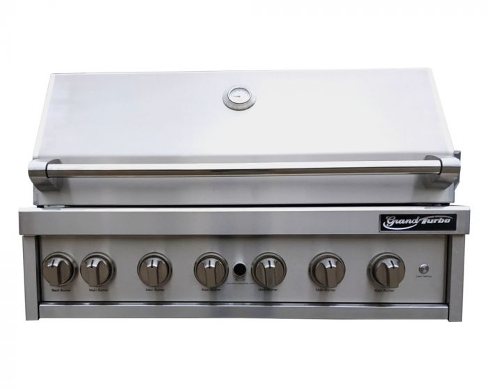 BARBEQUES GALORE 369401 GRAND TURBO 40 1/2 INCH BUILT-IN STAINLESS STEEL NATURAL GAS BBQ GRILL
