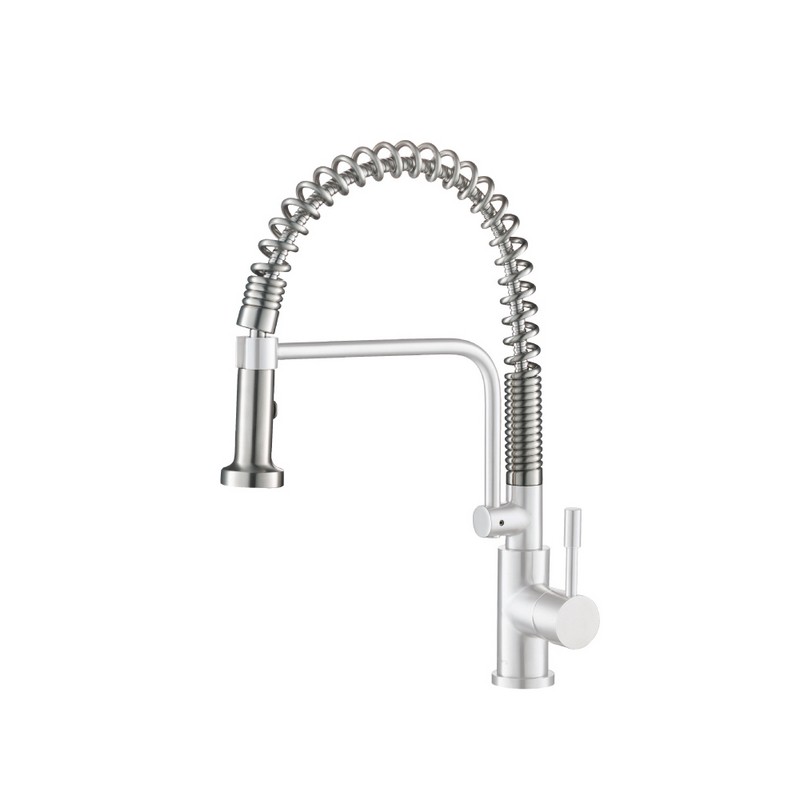 ISENBERG K.1200 CASO 19 INCH SEMI-PROFESSIONAL DUAL SPRAY STAINLESS STEEL PULL OUT KITCHEN FAUCET