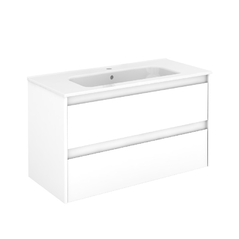 WS BATH COLLECTIONS AMBRA 100 39 3/4 INCH WALL MOUNT OR FREESTANDING BATHROOM VANITY