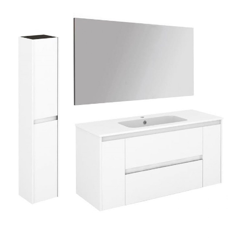 WS BATH COLLECTIONS AMBRA 120 PACK 2 47 1/2 INCH WALL MOUNT OR FREESTANDING BATHROOM VANITY WITH MIRROR AND COLUMN