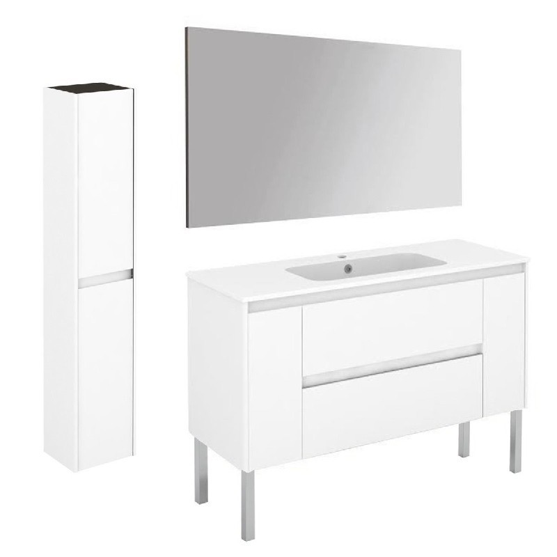 WS BATH COLLECTIONS AMBRA 120F PACK 2 47 1/2 INCH FREE STANDING BATHROOM VANITY WITH MIRROR AND COLUMN