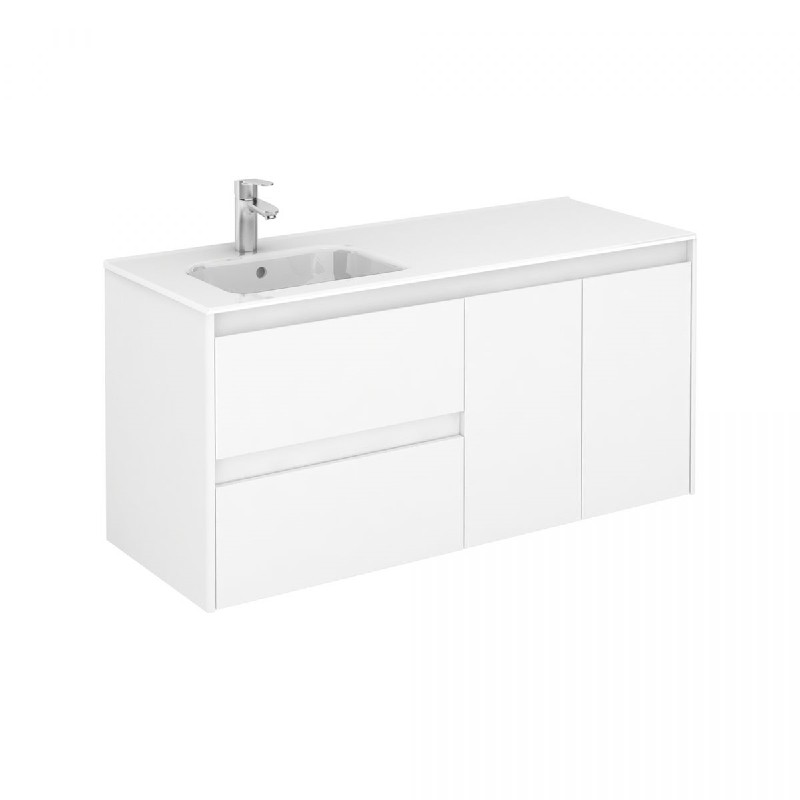 WS BATH COLLECTIONS AMBRA 120L 47 1/2 INCH WALL MOUNT OR FREESTANDING BATHROOM VANITY WITH LEFT SIDE SINK