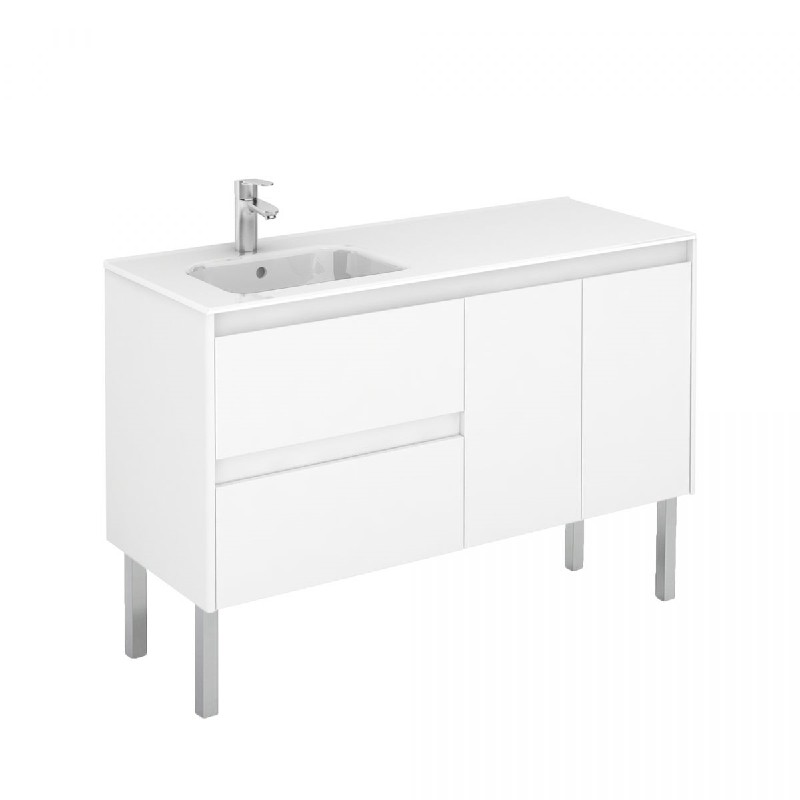 WS BATH COLLECTIONS AMBRA 120LF 47 1/2 INCH FREE STANDING BATHROOM VANITY WITH LEFT SIDE SINK