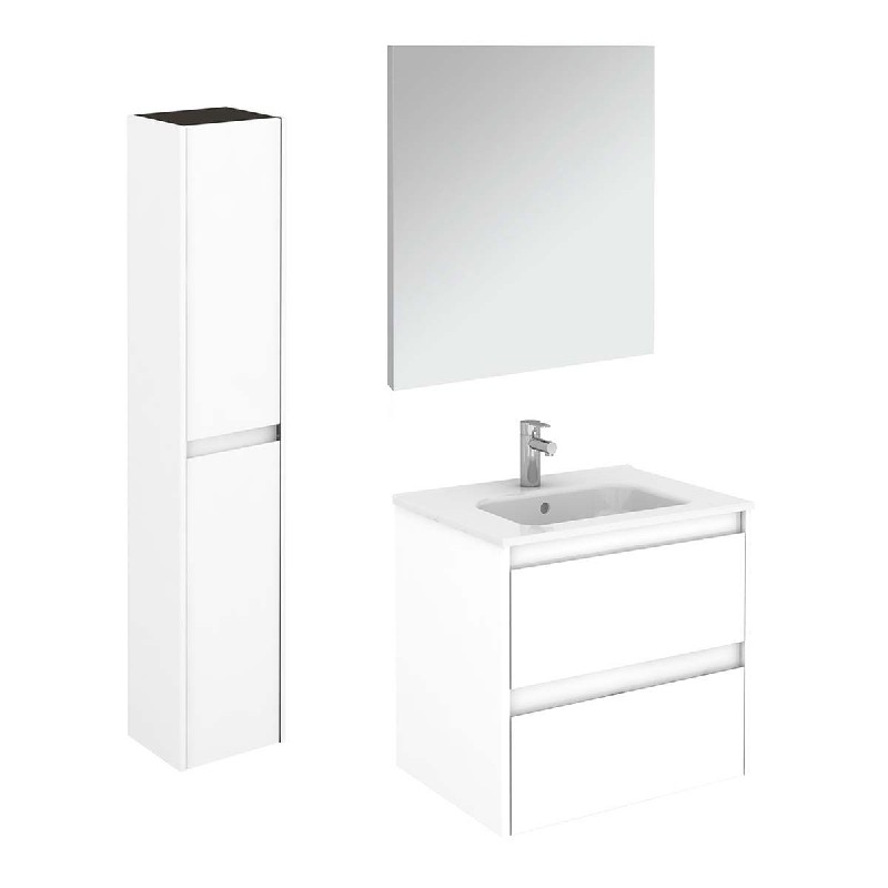 WS BATH COLLECTIONS AMBRA 60 PACK 2 23 7/8 INCH WALL MOUNT OR FREESTANDING BATHROOM VANITY WITH MIRROR AND COLUMN