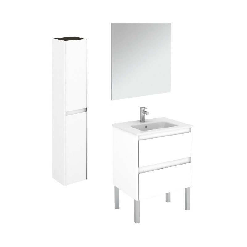 WS BATH COLLECTIONS AMBRA 60F PACK 2 23 7/8 INCH FREE STANDING BATHROOM VANITY WITH MIRROR AND COLUMN