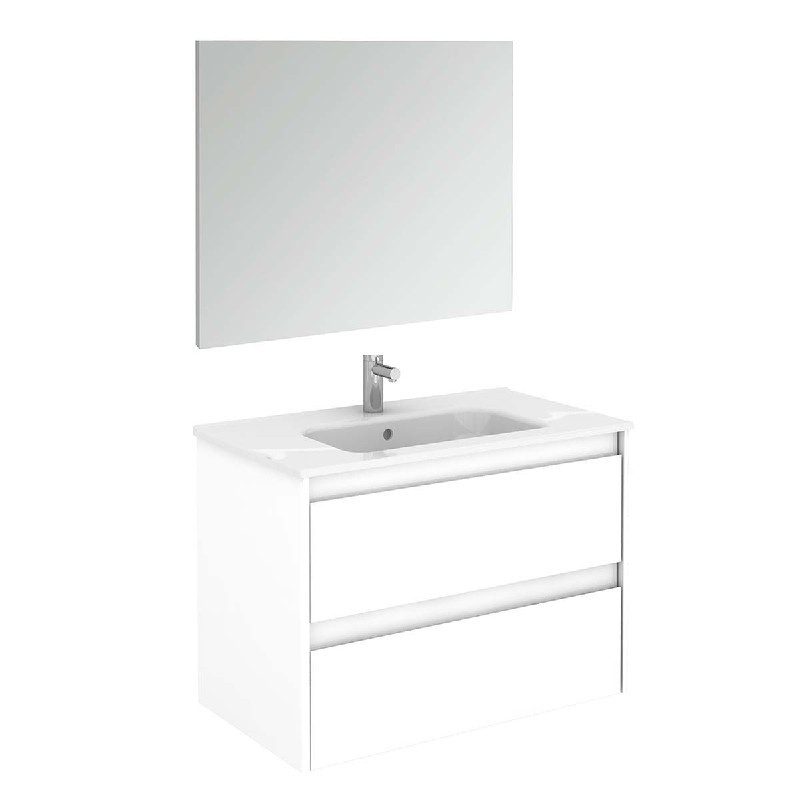 WS BATH COLLECTIONS AMBRA 80 PACK 1 31 5/8 INCH WALL MOUNT OR FREESTANDING BATHROOM VANITY WITH MIRROR