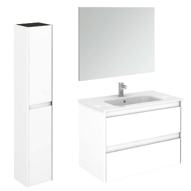 WS BATH COLLECTIONS AMBRA 80 PACK 2 31 5/8 INCH WALL MOUNT OR FREESTANDING BATHROOM VANITY WITH MIRROR AND COLUMN