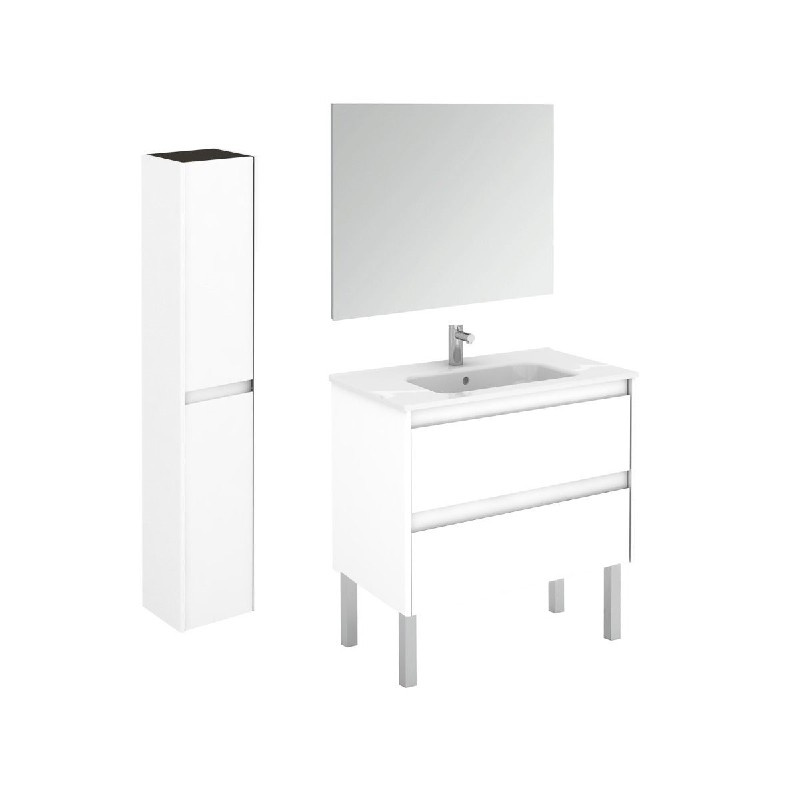 WS BATH COLLECTIONS AMBRA 80F PACK 2 31 5/8 INCH FREE STANDING BATHROOM VANITY WITH MIRROR AND COLUMN