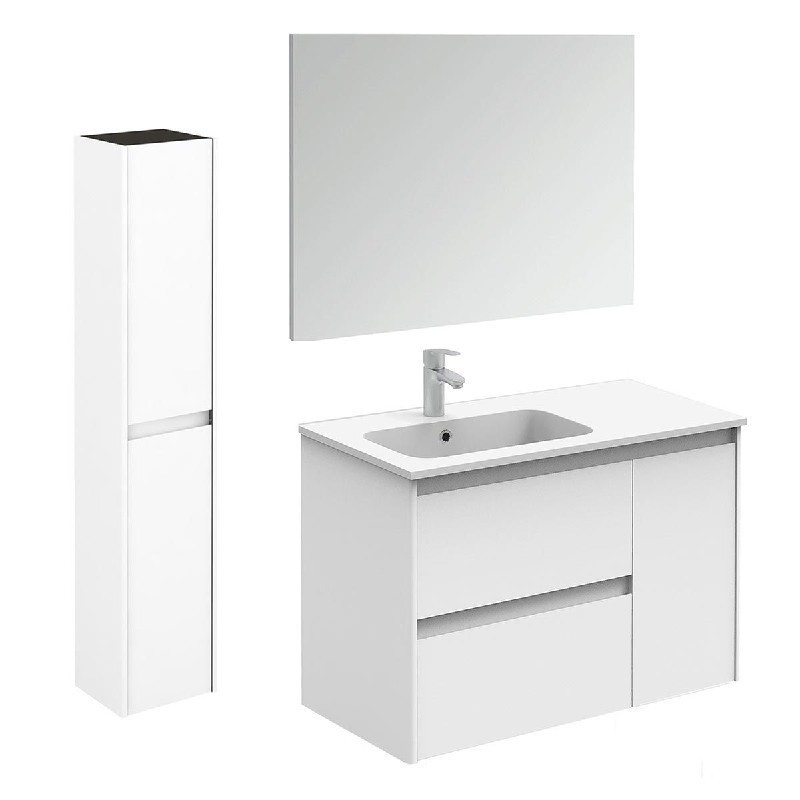 WS BATH COLLECTIONS AMBRA 90 PACK 2 35 5/8 INCH WALL MOUNT OR FREESTANDING BATHROOM VANITY WITH MIRROR AND COLUMN