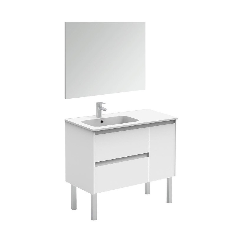 WS BATH COLLECTIONS AMBRA 90F PACK 1 35 5/8 INCH FREE STANDING BATHROOM VANITY WITH MIRROR