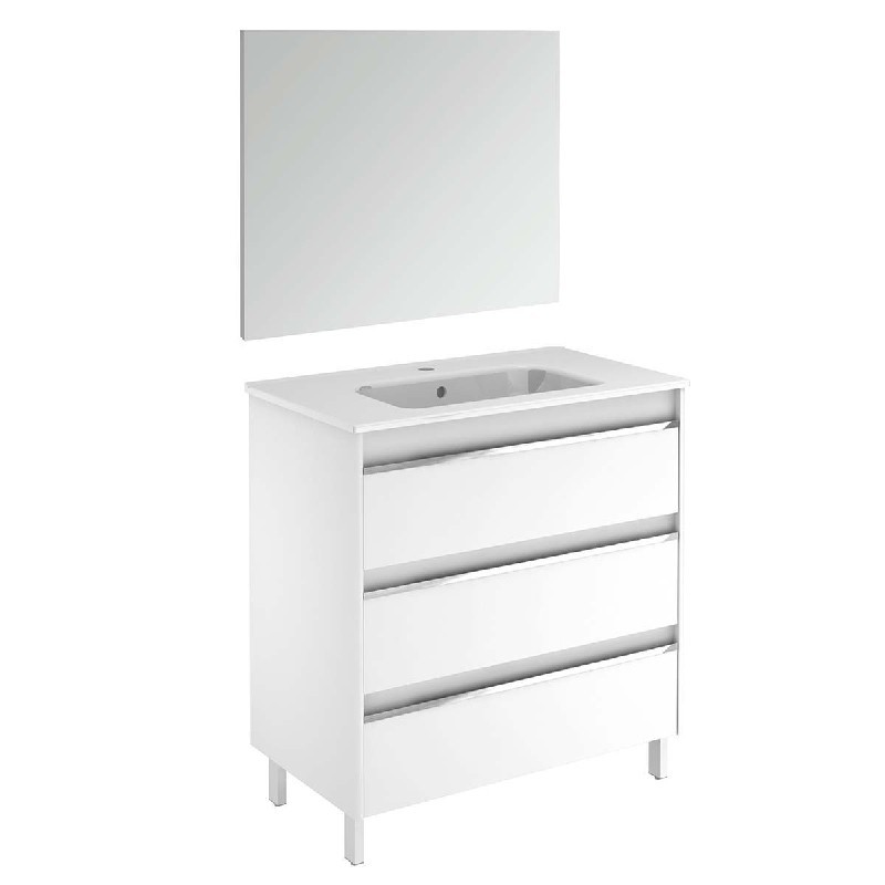 WS BATH COLLECTIONS BELLE 80 PACK 1 31 5/8 INCH FREE STANDING BATHROOM VANITY WITH MIRROR