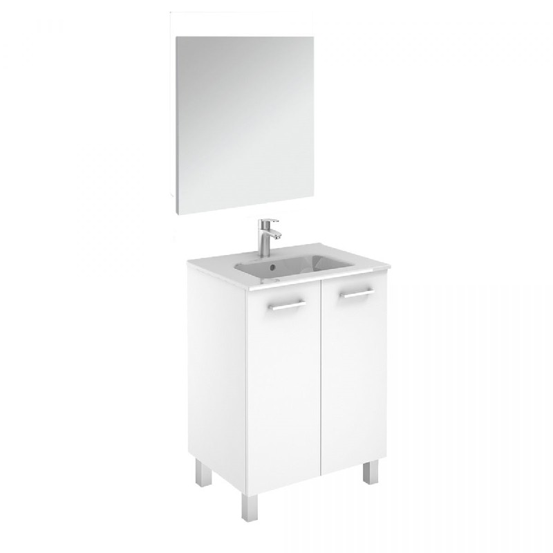 WS BATH COLLECTIONS LOGIC 60 PACK 1 23 5/8 INCH FREE STANDING BATHROOM VANITY WITH MIRROR