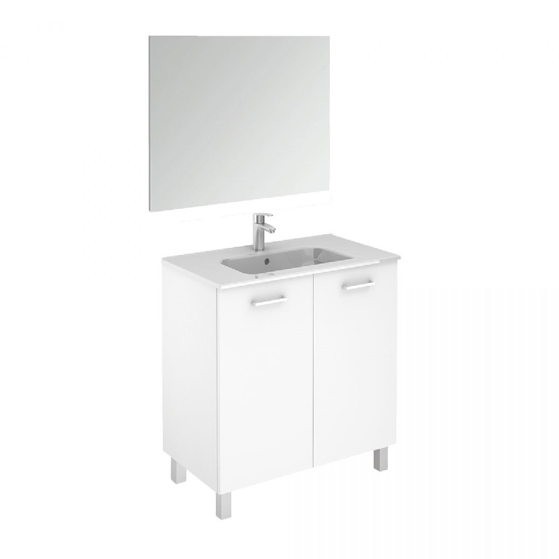 WS BATH COLLECTIONS LOGIC 80 PACK 1 31 1/2 INCH FREE STANDING BATHROOM VANITY WITH MIRROR