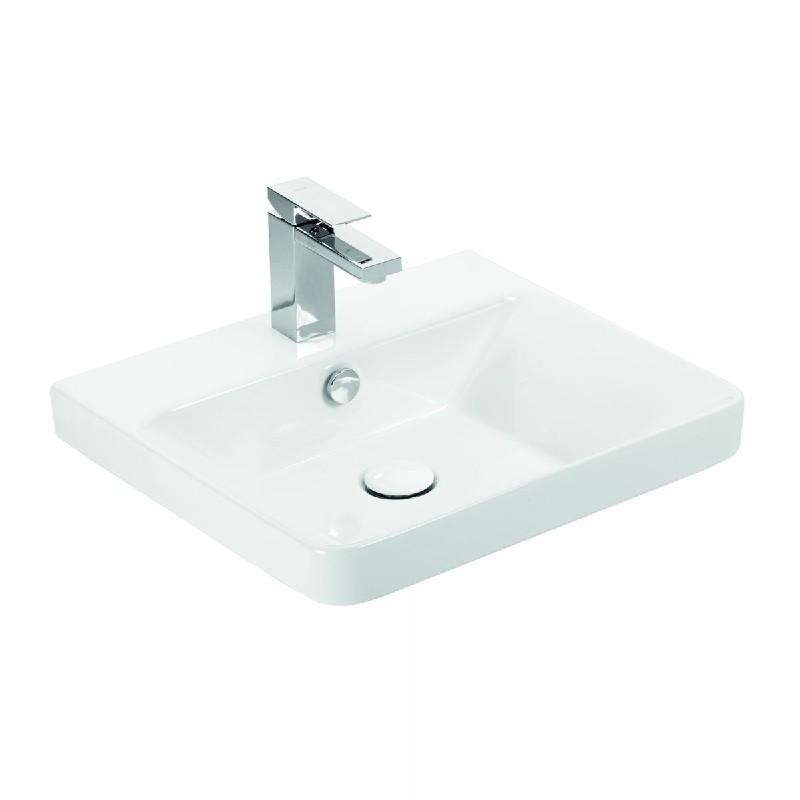 WS BATH COLLECTIONS LUXURY 50 LUXURY 19 3/4 INCH CERAMIC WALL MOUNT OR DROP-IN BATHROOM SINK
