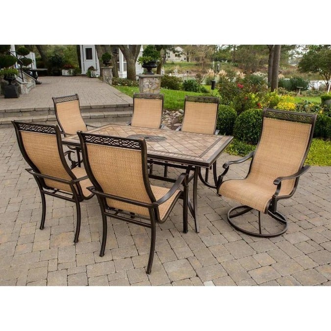 HANOVER MONACO7PCSW MONACO 68 INCH 7-PIECE DINING SET - TAN