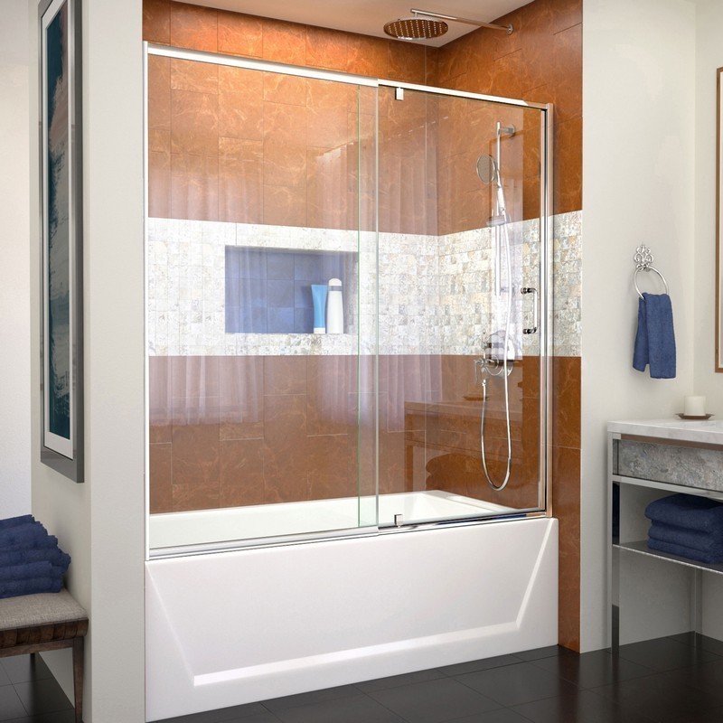 58 Inch Semi Frameless Pivot Tub Door, Is There Such Thing As A 58 Inch Bathtub