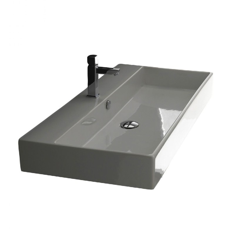 WS BATH COLLECTIONS UNLIMITED 90 35 3/8 INCH WALL MOUNT OR VESSEL BATHROOM SINK