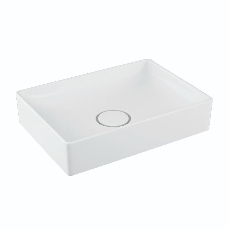 WS BATH COLLECTIONS VISION 6050 VISION 19 3/4 INCH CERAMIC WALL MOUNT OR VESSEL BATHROOM SINK