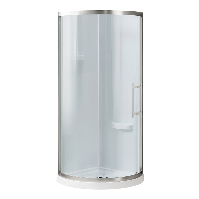 OVE DECORS 15SKA-BREP34-SATWM BREEZE PRO 34 INCH SHOWER KIT INCLUDING GLASS PANELS, WALLS AND BASE IN SATIN NICKEL
