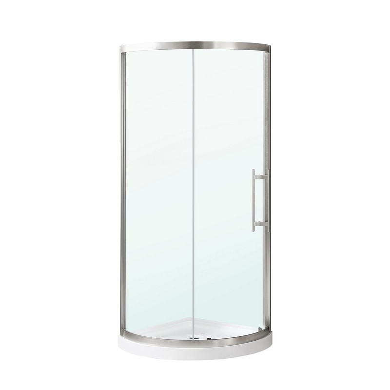 OVE DECORS 15SKC-BREP34-SATWM BREEZE PRO 34 INCH SHOWER KIT INCLUDING GLASS PANELS AND BASE IN SATIN NICKEL