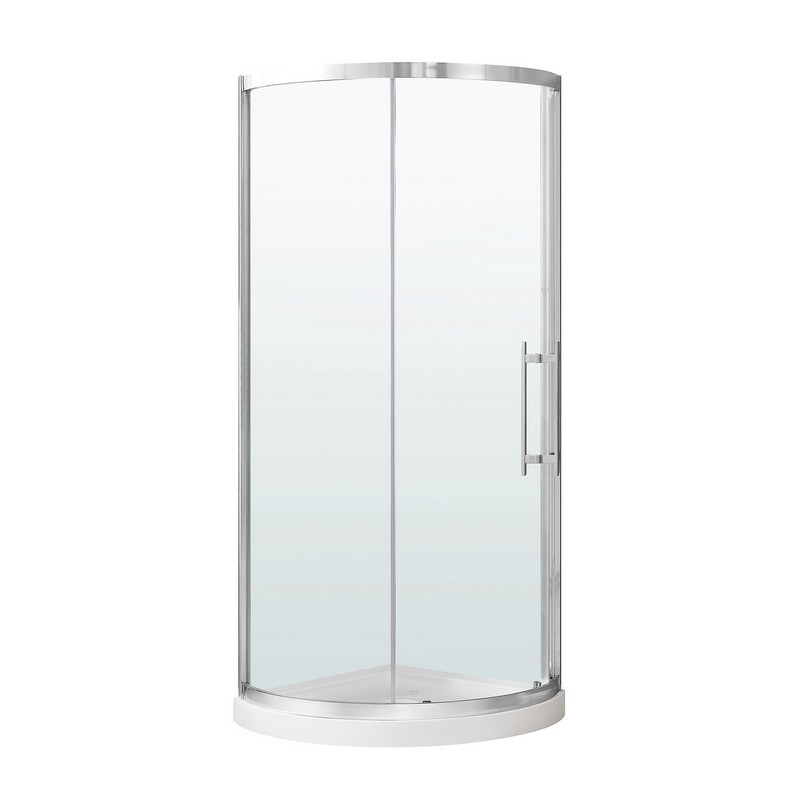 OVE DECORS 15SKCR-BREP34-CHRWM BREEZE PRO 34 INCH CORNER SHOWER KIT WITH GLASS PANEL DOOR AND BASE IN CHROME