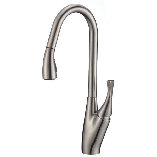 RATEL 6799BN 19 1/4 INCH DECK MOUNT PULL DOWN KITCHEN FAUCETS - BRUSHED NICKEL