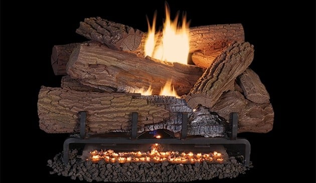 SUPERIOR LMF36MO MEGA-FLAME 36 INCH VENT FREE MOSSY OAK CONCRETE LOG SET