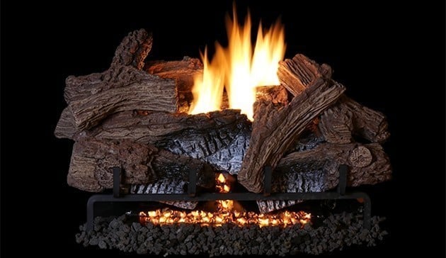 SUPERIOR LTFWT TRIPLE-FLAME VENT FREE WILD TIMBER CONCRETE LOG SET