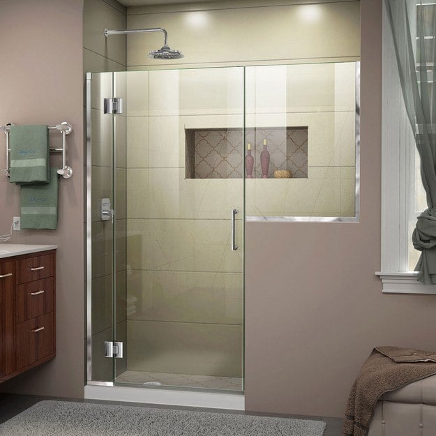 DREAMLINE D1273034 UNIDOOR-X 63-63 1/2 W X 72 H FRAMELESS HINGED SHOWER DOOR