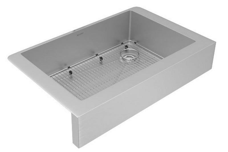 ELKAY ECTRUF30179RC CROSSTOWN 35 7/8 INCH 18 GAUGE SINGLE BOWL FARMHOUSE STAINLESS STEEL KITCHEN SINK KIT - POLISHED SATIN