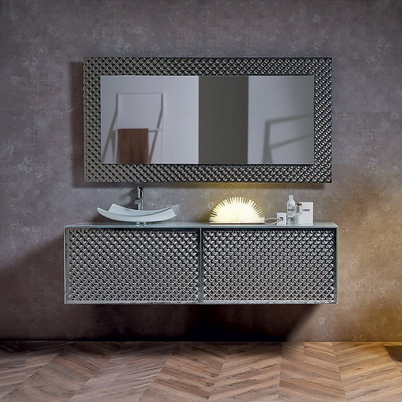 PIACEREBATH VAN-VIE-CSB VIENNA 63 INCH LUXURY CRYSTAL DOUBLE VANITY - SILVER BRONZE