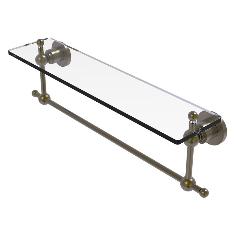 ALLIED BRASS AP-1TB/22 ASTOR PLACE 22 INCH GLASS VANITY SHELF WITH INTEGRATED TOWEL BAR