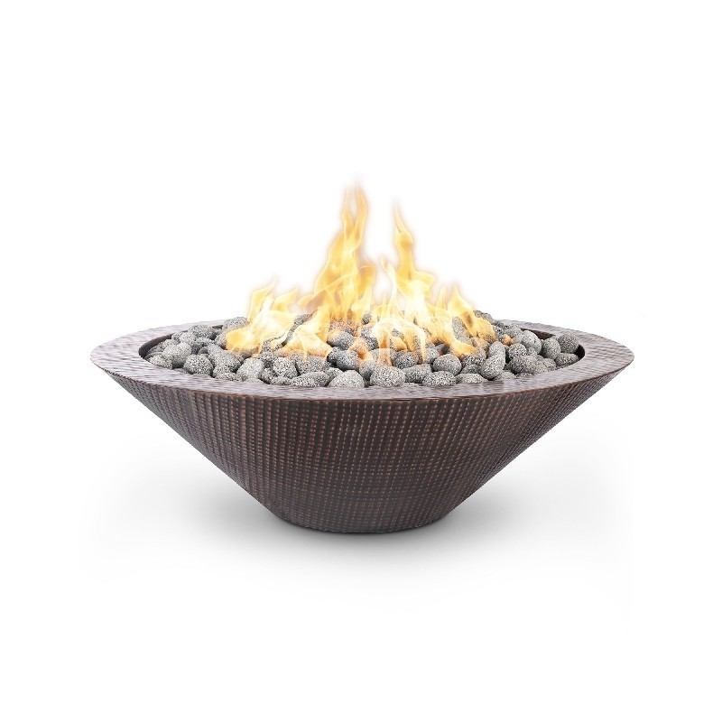 THE OUTDOOR PLUS OPT-RHC48FSEN CAZO 48 INCH HAMMERED COPPER FLAME SENSE FIRE PIT