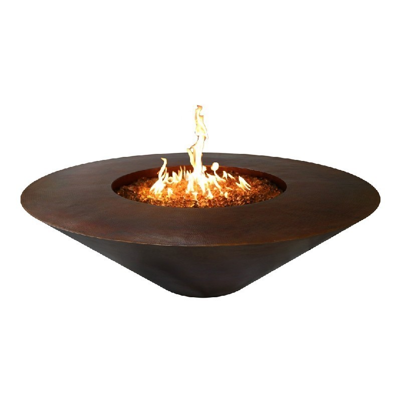 THE OUTDOOR PLUS OPT-RS48EKIT CAZO 48 INCH COPPER ELECTRONIC FIRE PIT - WIDE LEDGE