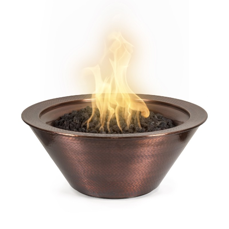 THE OUTDOOR PLUS OPT-102-30NWFE12V CAZO 30 INCH HAMMERED COPPER 12V ELECTRONIC FIRE BOWL