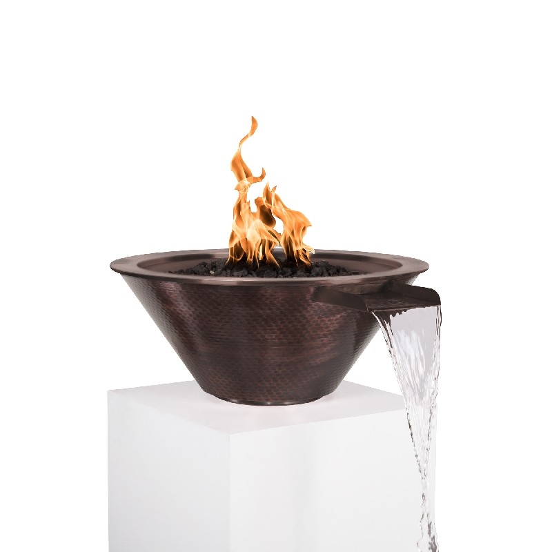 THE OUTDOOR PLUS OPT-102-36NWCBE12V CAZO 36 INCH COPPER 12V ELECTRONIC FIRE AND WATER BOWL
