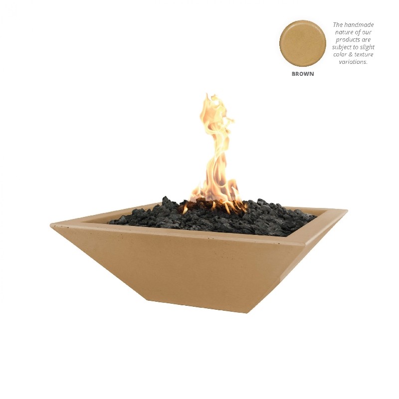 THE OUTDOOR PLUS OPT-24SFOE12V MAYA 24 INCH CONCRETE 12V ELECTRONIC FIRE AND WATER BOWL