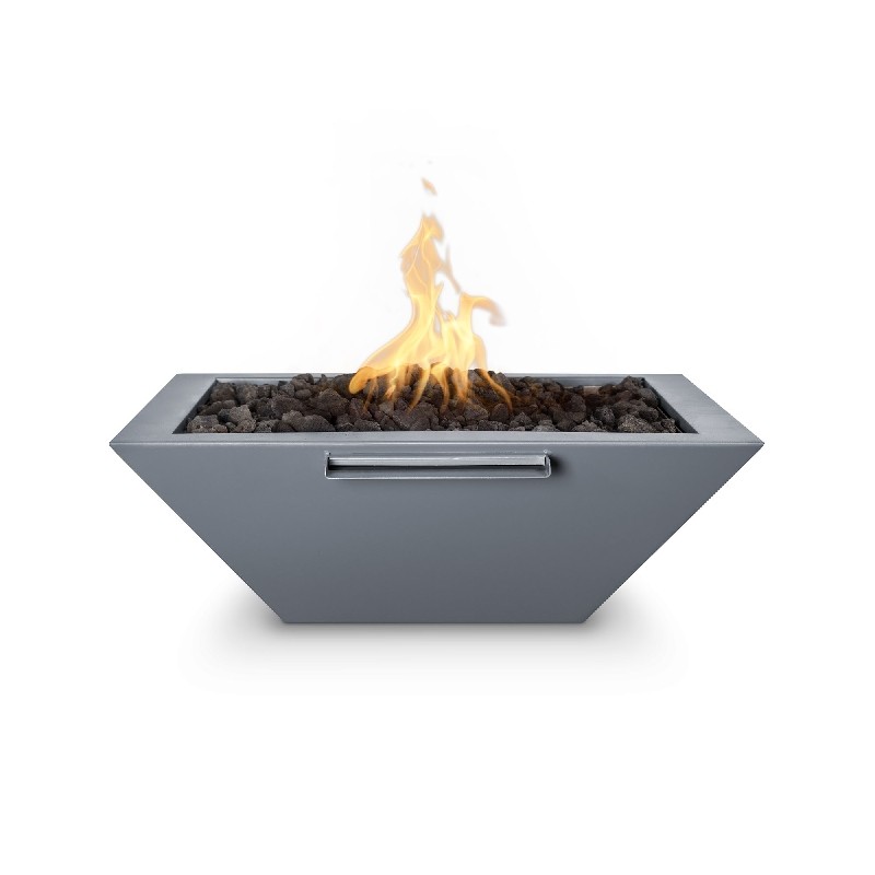 THE OUTDOOR PLUS OPT-24SQPCFOE12V MAYA 24 INCH POWDER COAT STEEL ELECTRONIC FIRE PIT AND BOWL