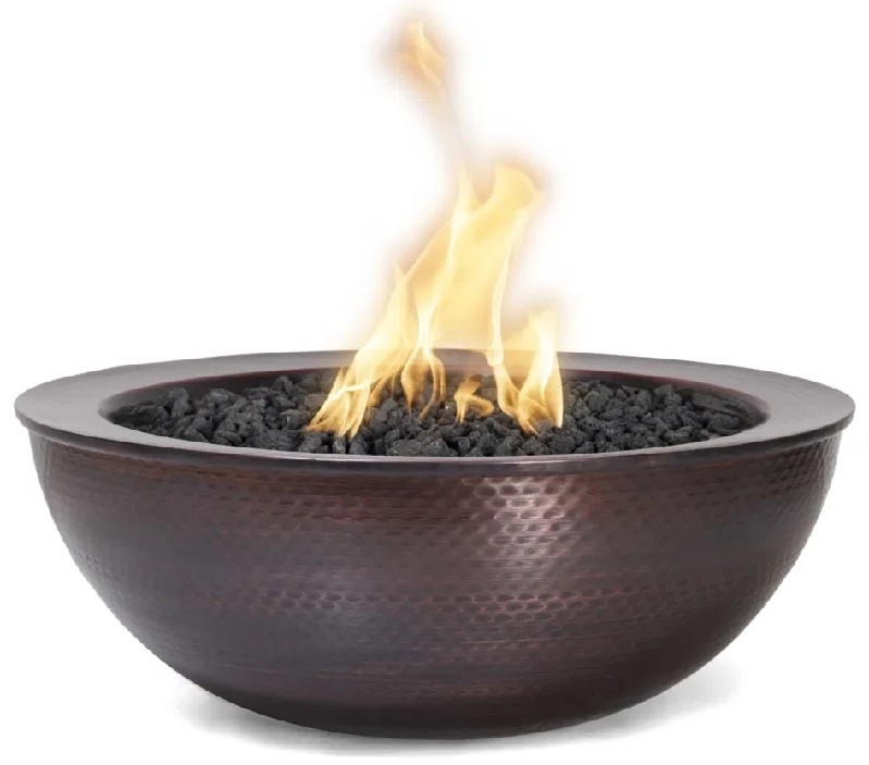 THE OUTDOOR PLUS OPT-27RCPRFOE12V SEDONA 27 INCH COPPER ELECTRONIC FIRE BOWL