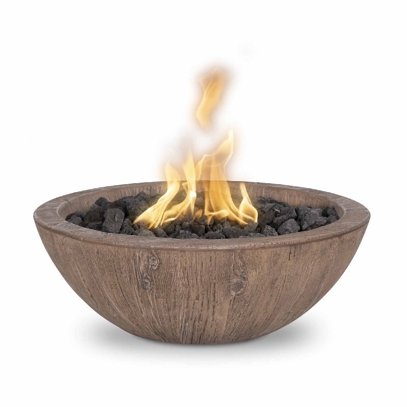 THE OUTDOOR PLUS OPT-27RWGFOE12V SEDONA 27 INCH WOOD GRAIN ELECTRONIC FIRE BOWL