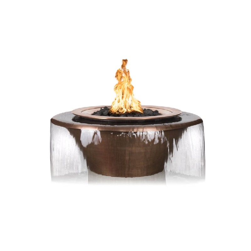 THE OUTDOOR PLUS OPT-30FW360 CAZO 360 30 INCH COPPER MATCH LIT FIRE AND WATER BOWL
