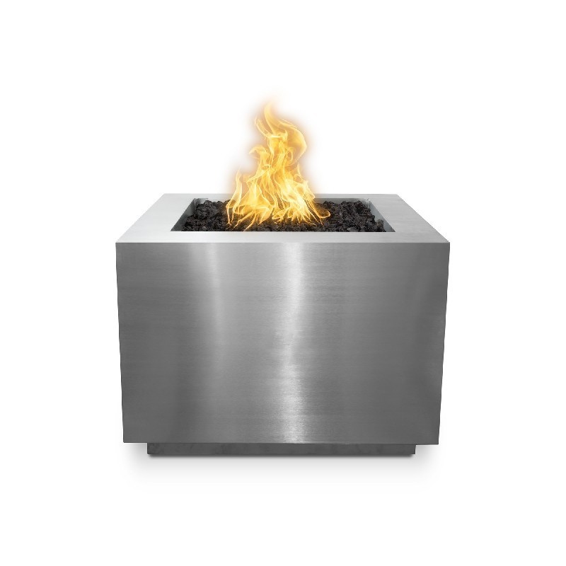THE OUTDOOR PLUS OPT-3636SQSS FORMA 36 INCH STAINLESS STEEL MATCH LIT FIRE PIT