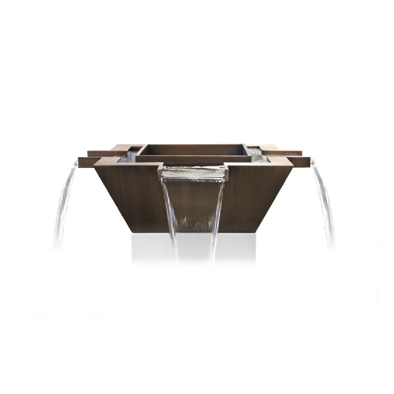 THE OUTDOOR PLUS OPT-36FW4WE12V MAYA 36 INCH COPPER ELECTRONIC IGNITION 4-WAY FIRE AND WATER BOWL