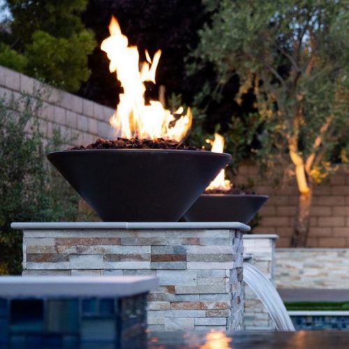 THE OUTDOOR PLUS OPT-36RFOE12V CAZO 36 INCH CONCRETE ELECTRONIC FIRE BOWL