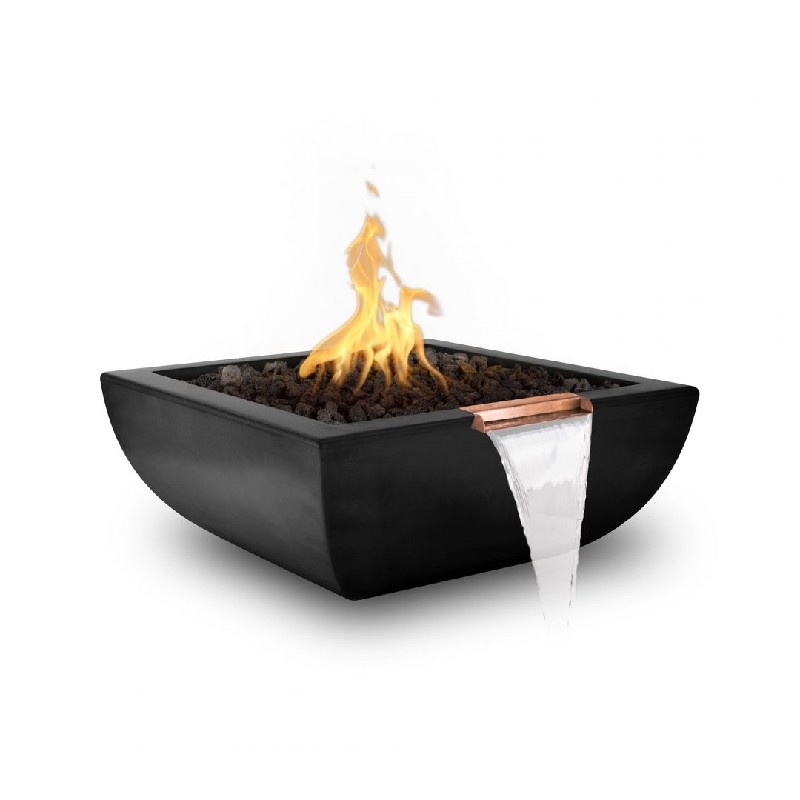 THE OUTDOOR PLUS OPT-AVLFW30E12V AVALON 30 INCH CONCRETE ELECTRONIC IGNITION FIRE AND WATER BOWL