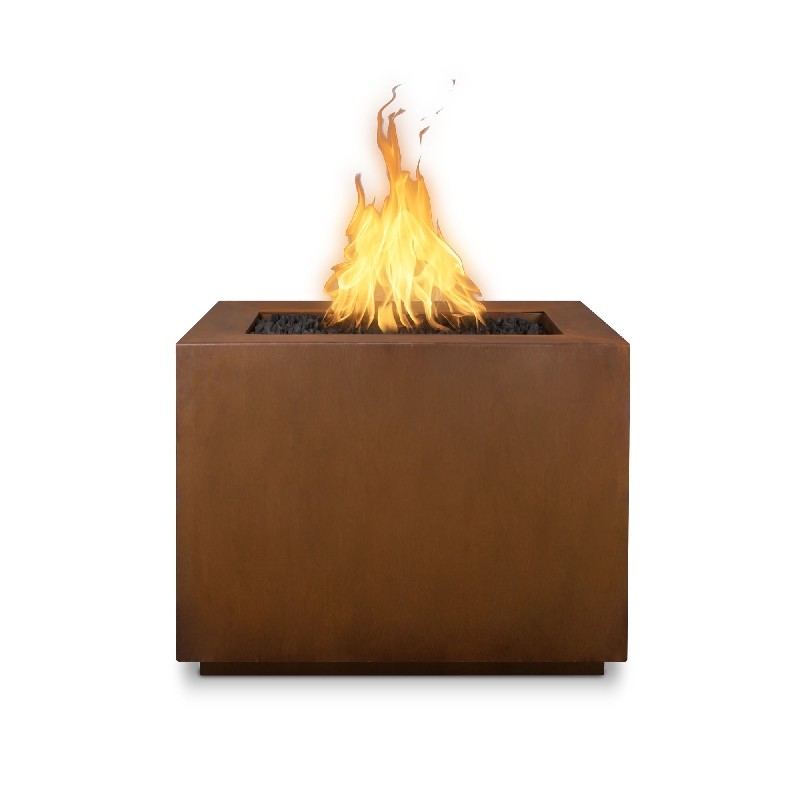 THE OUTDOOR PLUS OPT-4242SQCSEKIT FORMA 42 INCH CORTEN STEEL FIRE PITS - ELECTRONIC IGNITION