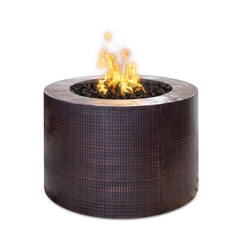 THE OUTDOOR PLUS OPT-30RRCPREKIT BEVERLY 30 INCH HAMMERED COPPER ELECTRONIC FIRE PIT