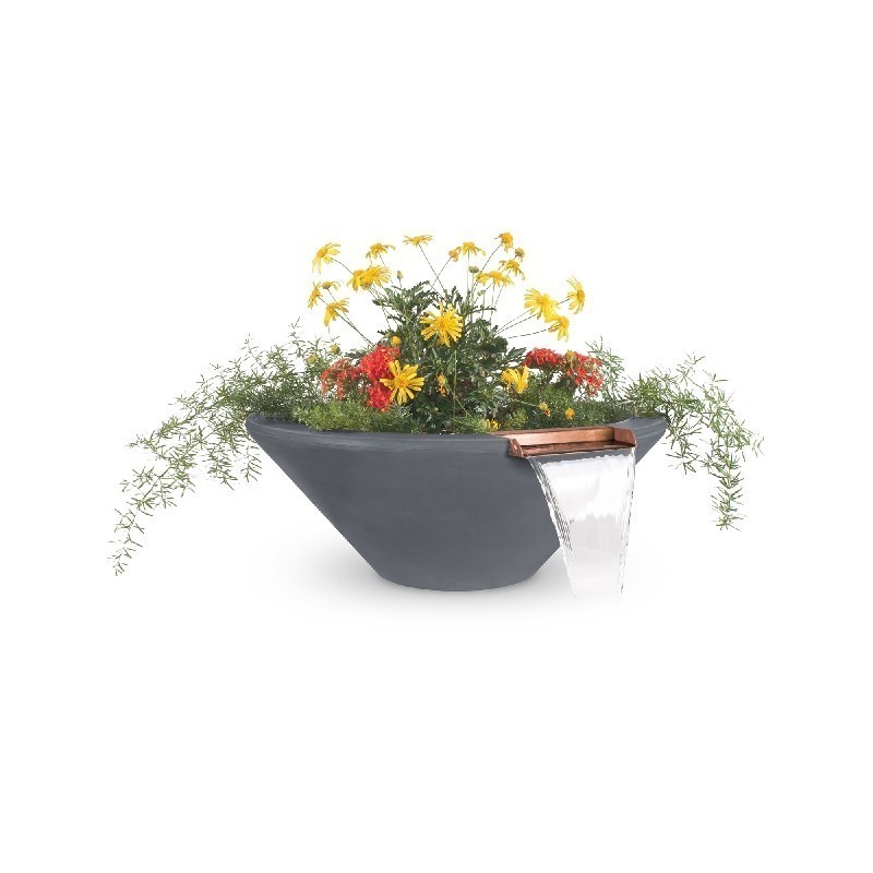 THE OUTDOOR PLUS OPT-24RPW CAZO 24 INCH CONCRETE PLANTER AND WATER BOWL
